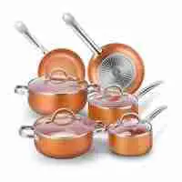 Copper Pots and Pans Ceramic Cookware Set